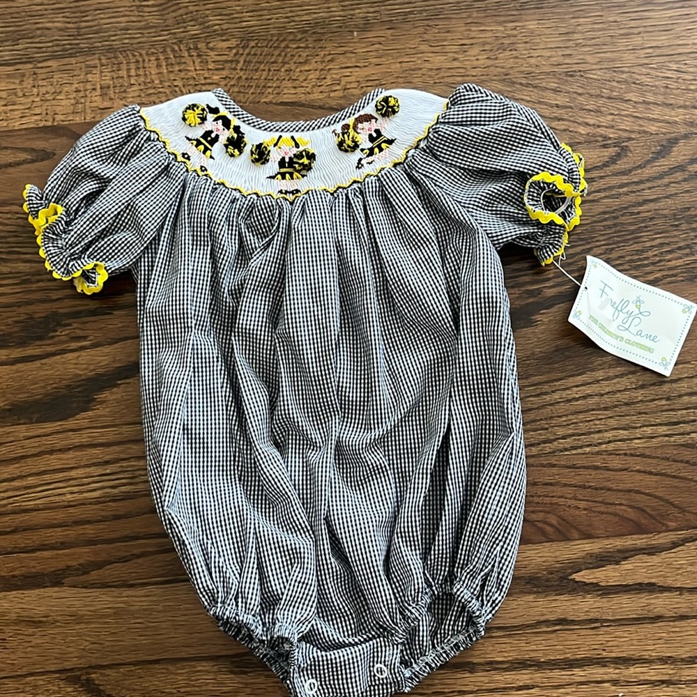 Charming Black and White Gingham Kids One Piece